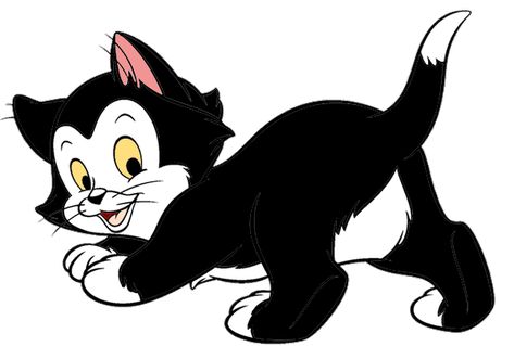 *FIGARO ~ Pinocchio, 1940 Figaro Pinocchio, Figaro Cat, Pinocchio 1940, Minnie Mouse Drawing, Pinocchio Disney, Dreamworks Characters, Disney Clipart, Disney Magic Bands, Cartoon Cats