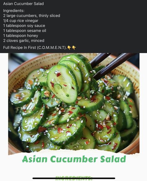 Cream Cheese Cucumber Salad, Sunomono Cucumber Salad, Cucumber Asian Salad, Cucumber Salad Asian, Asian Cucumber Salad Recipe, Chic Diet, Korean Cucumber Salad, Asian Cucumber Salad, Cucumber Salad Recipe