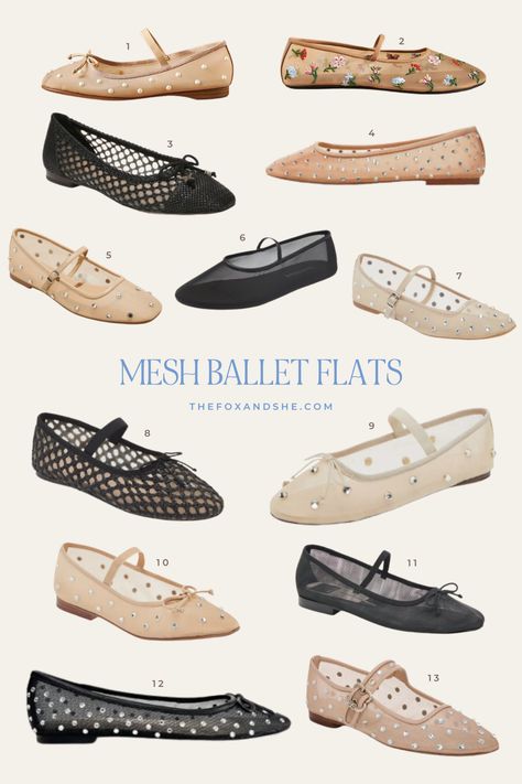 mesh ballet flats How To Style Mesh Ballet Flats, Mesh Flats Outfit 2024, Flats 2024 Trends, Mesh Shoes Outfit, Mesh Ballet Flats Outfit, Mesh Ballet Flats, Mesh Flats Outfit, Flat Shoes Outfit, 2024 Shoes