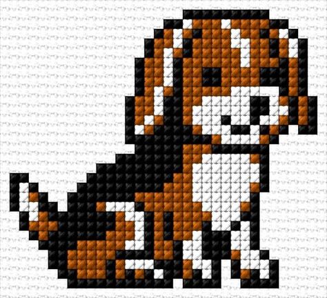 Puppy Cross Stitch, Cross Stitch Dog, Pixel Art Ideas, Cross Stitch Calculator, Free Cross Stitch Designs, Tiny Cross Stitch, Animal Cross Stitch Patterns, Small Cross Stitch, Ideas Minecraft