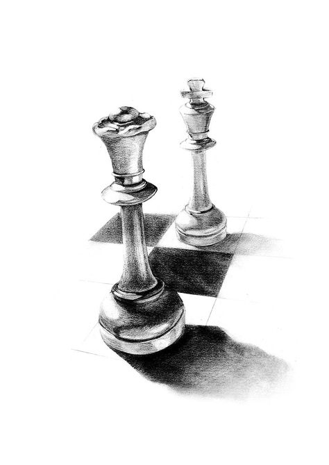 Chess Drawing, Chess Piece Tattoo, Queen Tattoos, Chess Tattoo, Drawing Apple, Optical Illusion Drawing, Chess Queen, Chicano Art Tattoos, Med Tech