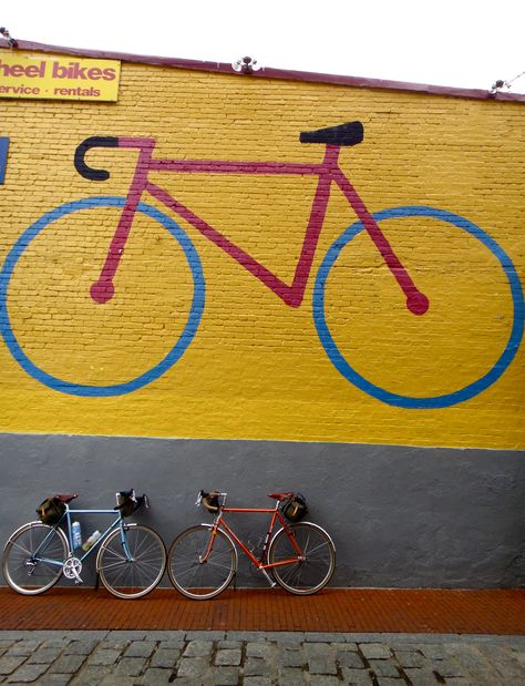 Bicycle Mural Bike Mural, Bike Room Design, Bike Room, I Want To Ride My Bicycle, Garage Makeover, Mural Design, Round House, Environmental Design, Bike Shop