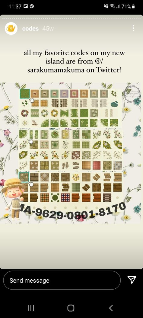 Path Design, Green Animals, Green Flooring, Code Art, Island Ideas, Animal Crossing Game, Garden Soil, Animal Crossing, Flower Garden