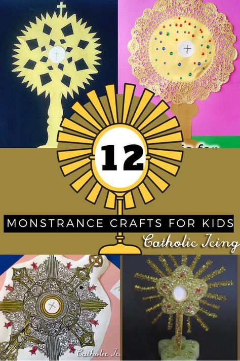 Corpus Christi Activities For Kids, Eucharist Activities For Kids, Eucharist Craft Catholic For Kids, Eucharist Craft, First Communion Activities, Catechism Activities For Kids, Monstrance Craft, Catholic Crafts For Kids, Monstrance Catholic