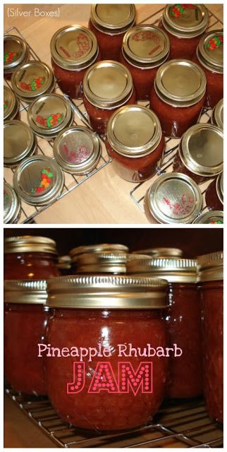 Silver Boxes: Pineapple Rhubarb Jam Freezer Jams, Canning Preserves, Jam Homemade, Freeze Rhubarb, Rhubarb Jam Recipes, Pineapple Jam, Canning Fruit, Rhubarb Desserts, Jam Recipes Homemade