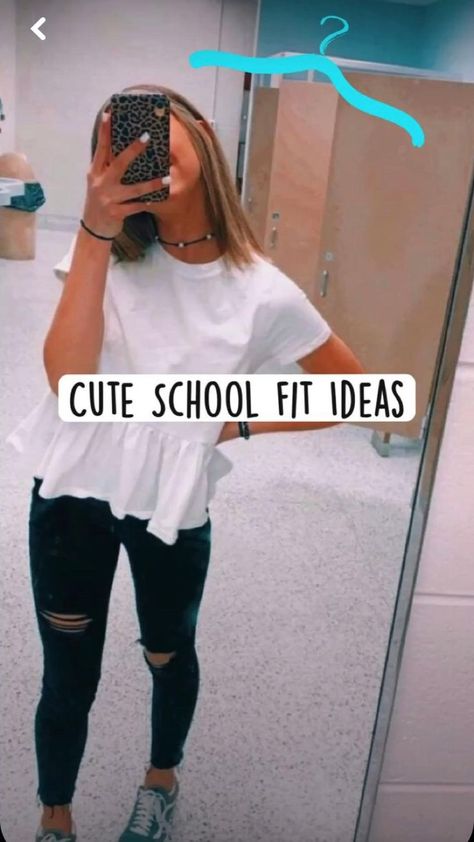 Cute School Outfits For Highschool, School Fit Ideas, Outfits For Highschool, Cute School Fits, Outfit Ideas School, Cute Highschool Outfits, Picture Day Outfits, Middle School Outfits, Simple Outfits For School