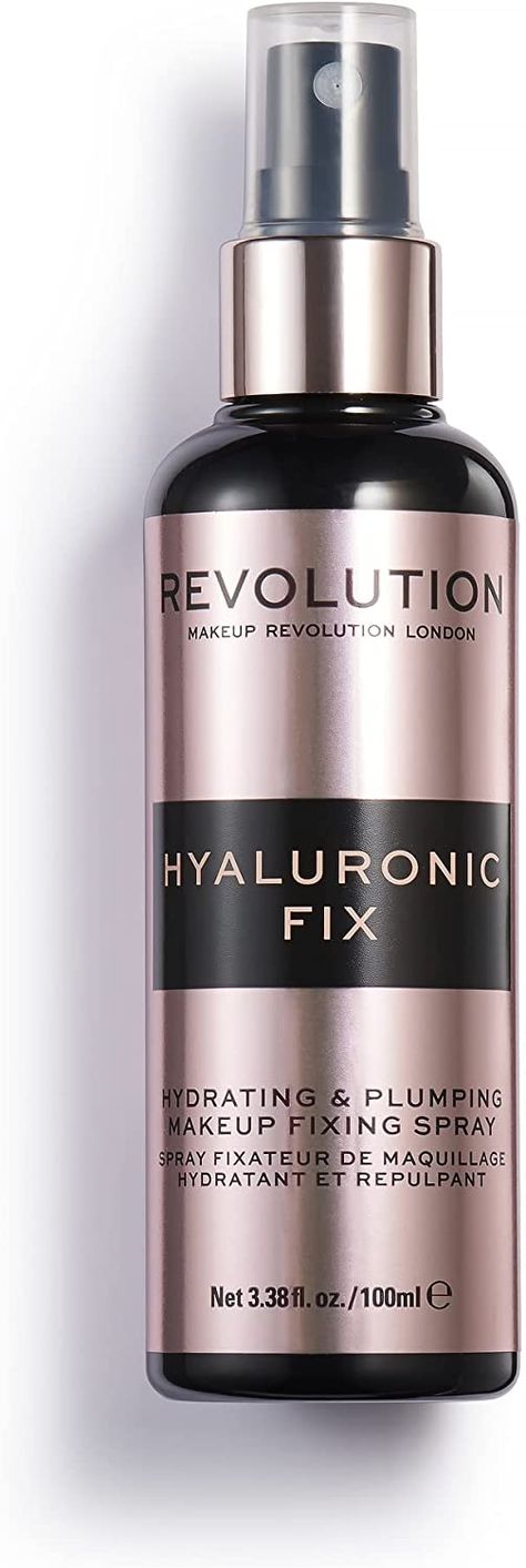 Makeup Revolution, Spray fixateur à l'acide hyaluronique, 100 ml, Dupe du Spray Fixateur Charlotte Tilbury Makeup Fixing Spray, Fix Makeup, Close Eyes, Fixing Spray, Plump Skin, Makeup Sets, Salt Body Scrub, How To Apply Foundation, Sodium Hyaluronate