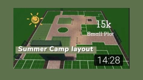 Camp Layout Bloxburg, Summer Camp Bloxburg Layout, Bloxburg Summer Camp Ideas, Bloxburg Campsite Ideas, Bloxburg Campsite Layout, Summer Camp Bloxburg, Bloxburg Summer Camp Layout, Bloxburg Summer Camp Decals, Camp Bloxburg