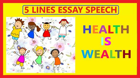 This video shares 5 lines about the the famous proverb ' Health Is Wealth ' for smaller kids. The easy simple lines in this video will help kids understand the importance of health. The video also gives them an idea of why health is more important than money. Easy Demonstration Speech Ideas, Environment Speech, Environment Day Speech For Kids, Environmental Day Speech, Speech On Children's Day, Health Is Wealth Poster, Health Is Wealth, Accounting And Finance, Help Kids