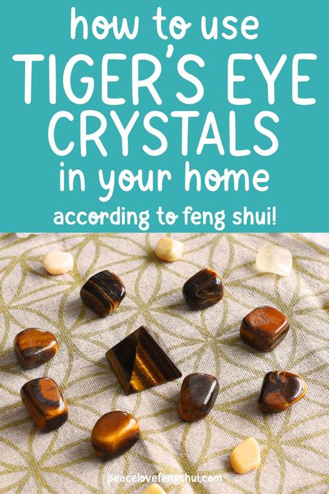 where to place tiger's eye crystals according to feng shui. feng shui tips for using tiger's eye crystals. tiger's eye crystal placement. Crystals For Wealth, Eye Crystals, Tiger's Eye Crystal, Feng Shui Crystals, Eye Meaning, Feng Shui Tips, Tiger Eye Crystal, Crystal Healing Stones, Crystal Meanings