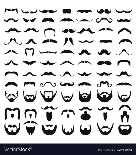 Eye Black Ideas, Mustache Drawing, Mustache Art, Mustache Tattoo, Movember Mustache, Beard Vector, Beard Illustration, Beard Drawing, Micro Tattoo