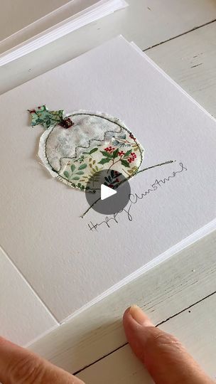 Sew Christmas Cards, Christmas Textile Art, Fabric Christmas Cards Free Pattern, Sewing Christmas Cards, Embroidered Cards Diy, Christmas Cards 2024, Sewn Christmas Cards, Quilted Christmas Cards, Embroidered Christmas Cards