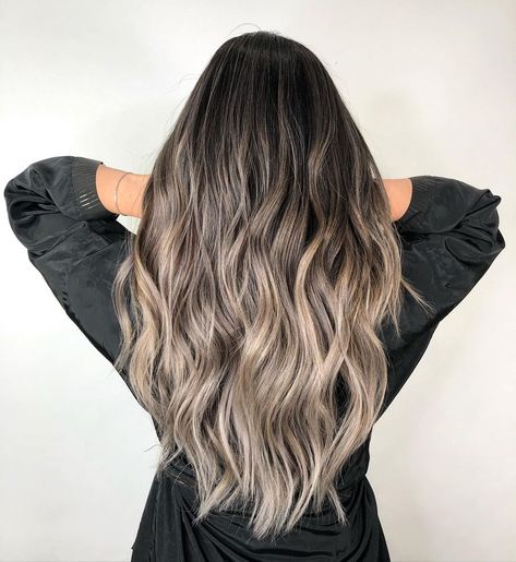 Black Hair Base Balayage, Ash Brown Hair Balayage, Ash Blonde Hair Balayage, Balayage Hair Ash, Hair Doctor, Beige Hair, Black Hair Balayage, Balayage Hair Dark, Wella Hair