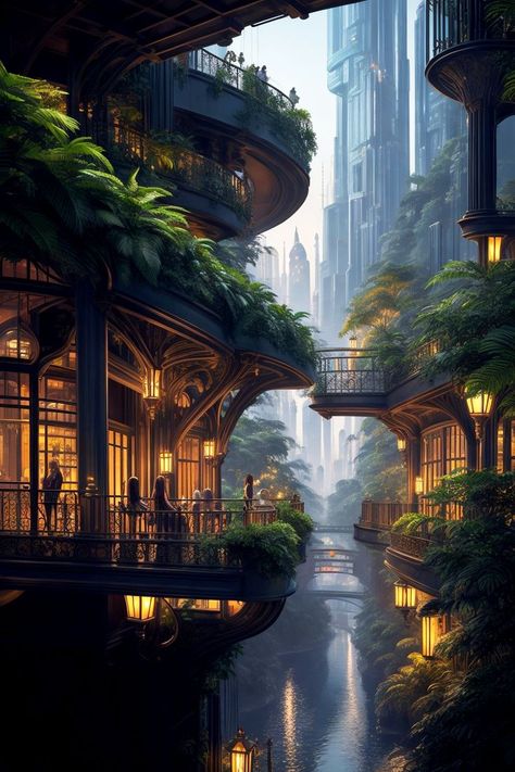 Utopia Aesthetic, Solarpunk City, Solar Punk, Wattpad Background, London Wallpaper, Fantasy City, Fantasy Setting, Fantasy Places, Modern Fantasy