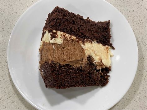 Tuxedo Cake - Costco Copycat - Close the Cooks Chocolate Tuxedo Cake, Costco Chocolate Cake, Mousse Cake Filling, Costco Copycat, Chocolate Tuxedo, Chocolate Filling For Cake, Costco Cake, Tuxedo Cake, Recipes With Ingredients