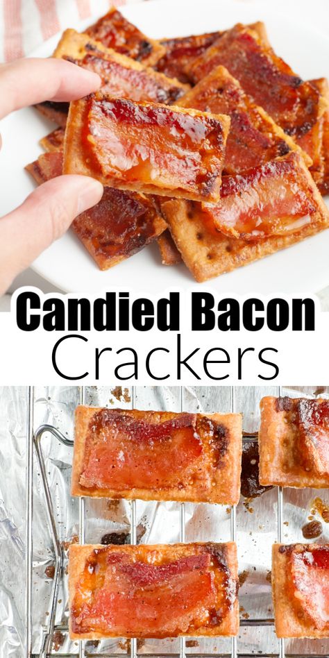 Crackers with bacon on them. Candied Bacon Crackers Recipe, Bacon Crackers Pioneer Woman, Pioneer Woman Bacon Crackers, Pioneer Woman Club Cracker Appetizer, Bacon On A Cracker, Candies Bacon Crackers, Crackers And Bacon Appetizers, Bacon And Crackers, Maple Bacon Appetizer