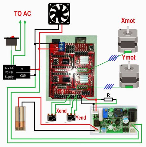 Last updated Jan/12/2018  Check periodicaly for future modifications/recomendations.    Wiring Diagram  This is the basic wiring. As mention... Amplificador 12v, Arduino Laser, Laser Cnc Machine, Pen Plotter, Diy Laser Engraver, Arduino Cnc, Hobby Cnc, Fusion 360, 3d Printer Projects