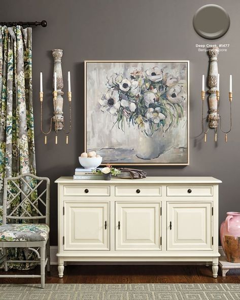 Dining Room Console Table, Dining Room Paint Colors, Dining Room Console, Matte Gel, Dining Room Paint, Paint Color Inspiration, Floral Still Life, Dining Room Colors, Real Homes