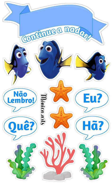 Topper de bolo Procurando Dory Lion King Quotes, Tema Disney, Easy Holiday Recipes, Busy Book, Baby Shark, Quiet Book, Birthday Theme, Clip Art, Disney