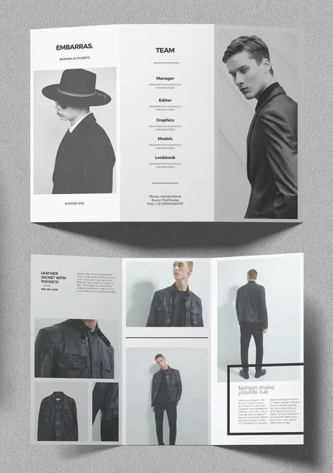 Fashion Trifold Brochure Design Template AI, INDD, PSD Fashion Broucher, Fashion Brochure Design, Business Plan Layout, Fashion Business Plan, Catalogue Layout, Brochure Design Creative, Trifold Brochure Design, Creative Brochure, Brochure Cover