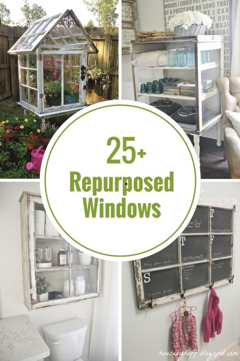 repurposed-windows Old Windows Repurposed Decor, Old Windows Repurposed, Windows Repurposed, Old Window Decor, Repurposed Window, Old Window Projects, Reclaimed Windows, Old Window Frames, Recycled Door