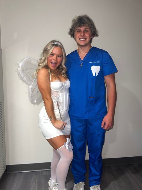 Couples Spy Costume, Nurse And Surgeon Couple Costume, Stanley Halloween Costume, Tooth Fairy Halloween Costumes, Doctor And Nurse Couple Costume, Tooth Fairy Couple Costume, Nurse Couple Costume, Dentist And Tooth Fairy Couple Costume, Nurse And Doctor Costume Couple