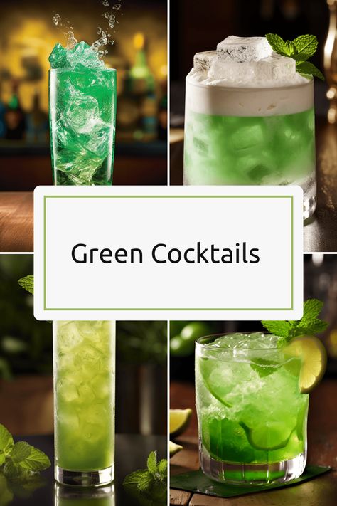 Discover a variety of refreshing green cocktail recipes featuring unique flavors and vibrant colors. Enjoy the goodness of green cascading through your selection! Midori Cocktails, Green Tea Cocktail, Leprechaun Cocktail, Cucumber Cooler, Midori Sour, Green Cocktails, Apple Schnapps, Midori Melon, Sour Drink