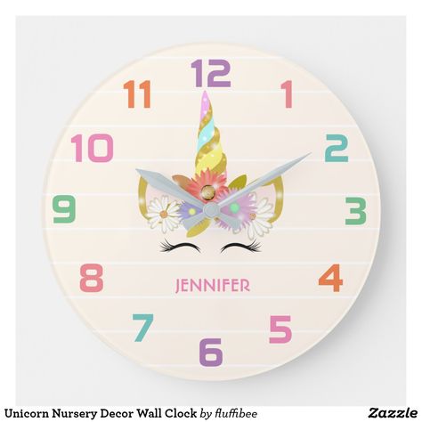 Unicorn Nursery Ideas, Unicorn Clock, Unicorn Things, Nursery Clock, Unicorn Room, Unicorn Bedroom, Babies Nursery, Unicorn Nursery, Nursery Decor Wall