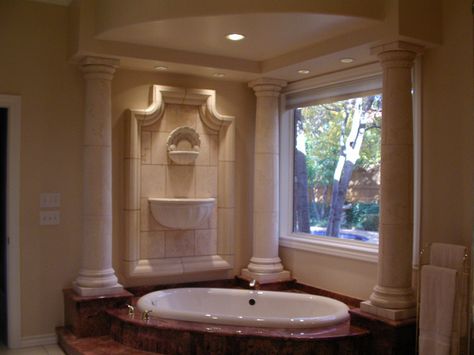 Master Bath Roman Style Neptune Bathroom, Deep Bathtub, Mother Earth Living, Green News, Dream Bath, Roman Columns, Green Tips, Roman Style, Living Healthy