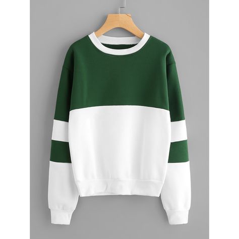 Color Block Sweatshirt ($16) ❤ liked on Polyvore featuring tops, hoodies, sweatshirts, green white, green long sleeve top, color-blocked sweatshirt, white top, green sweatshirt and sports sweatshirts Sew Sweatshirt, Jaket Motor, Autumn Patchwork, Sweatshirt Women Casual, Patchwork Sweatshirt, Drop Shoulder Sweatshirt, Green Long Sleeve Shirt, Green Long Sleeve Top, Dropped Shoulder Sweatshirt