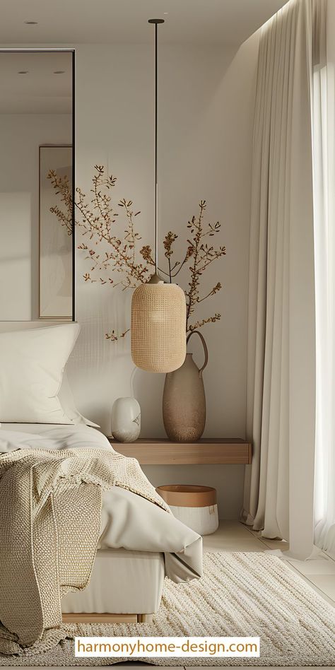 The modern bedroom design uses neutral colors and sleek furniture for a clean and organized feel that promotes relaxation. Transitional Interior Design Bedroom, Transitional Interior Design, Sleek Furniture, Elegant Bedroom, Modern Bedroom Design, Design Bedroom, Grey Tones, Model Homes, Cozy Bedroom