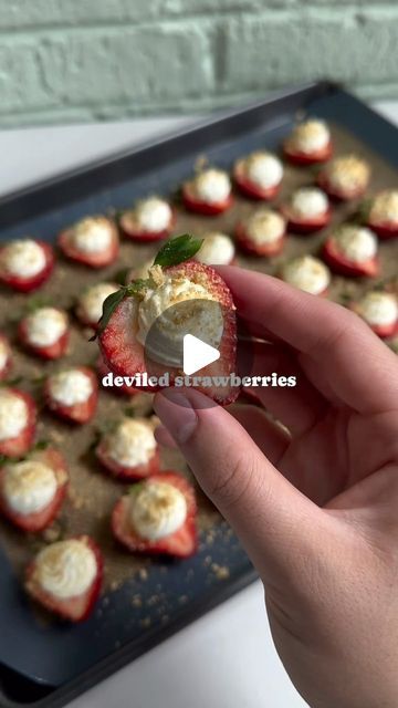 Tasty Tales Haven | Food Page on Instagram: "Sweet, creamy, and devilishly delightful—these Deviled Strawberries are stuffed with a no-bake cheesecake filling and topped with graham cracker crumbs. The ultimate twist on a classic treat! 🍓✨

Will you be trying this?
.
.
.

📹 & Recipe by: @dangthatssweet

DM for credit or removal (no copyright intended)
© All rights are reserved to the respective owner(s)

👉 Follow @tastytaleshaven for daily recipes!

I’ve always been an unapologetic foodie! In my search for a healthy balance, I discovered Intermittent Fasting (IF)—a game changer! Eat what you want, when you want, no fuss. 🎉

Curious about IF? DM me the word “IF” & I’ll send you the link to the guide I created! 🚀

#tastytaleshaven #strawberry #cheesecake #strawberrycheesecake #nobake #s No Bake Cheesecake Filling, Cheesecake Lovers, Japanese Cheesecake, Desserts Cake, Send Me A Message, Graham Cracker Crumbs, Fruit Snacks, Real Results, Strawberry Recipes