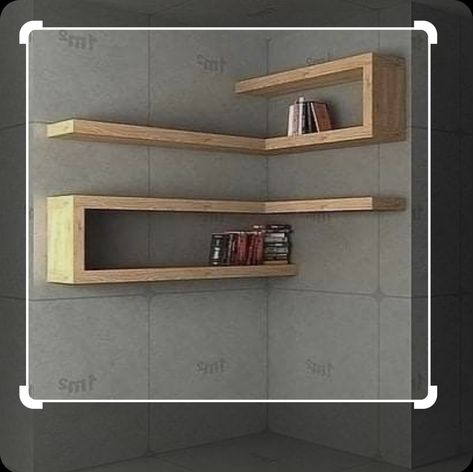 Corner Shelf Ideas, Corner Shelf Design, Shelves For Bedroom, Floating Bookshelves, Corner Wall Shelves, Modern Wall Shelf, Home Decor Shelves, Wall Shelves Design, Bookshelf Design