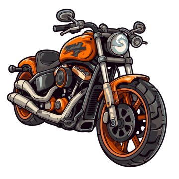 Harley Davidson Stickers, Old Harley Davidson, Orange Motorcycle, Motorcycle Clipart, Orange Clipart, Art Moto, Cat Scrapbook, Motor Harley Davidson, Moto Harley Davidson