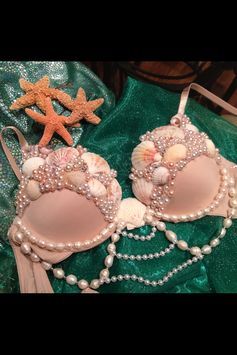 Mermaid Bra Top, Diy Karneval, Mermaid Inspiration, Mermaid Parade, Mermaid Bra, Mermaid Top, Mermaid Halloween, Mermaid Diy, Rave Bra