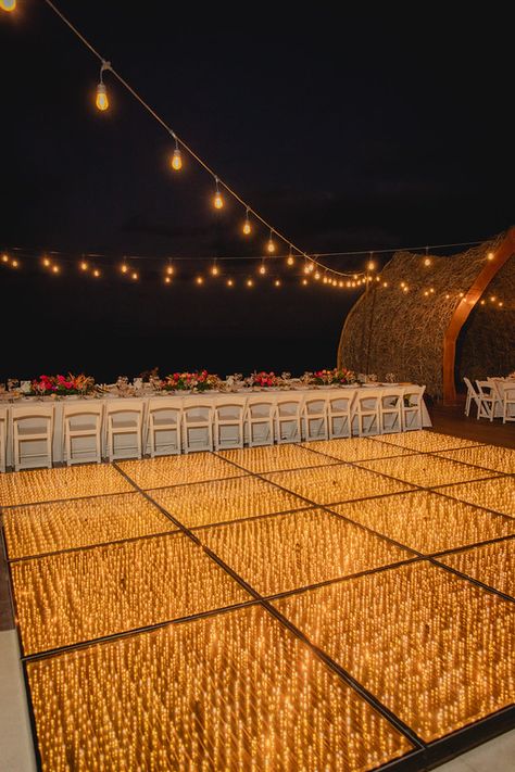 Beach Wedding Dance Floor, Dancefloor Wedding Ideas, Wedding Dancefloor, Inground Pool Covers, Deck Gazebo, Light Up Dance Floor, Destination Wedding Cabo, Tulum Resorts, Egyptian Wedding