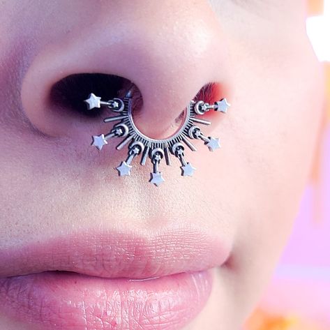 This Nose Rings & Studs item by InchooBijoux has 796 favorites from Etsy shoppers. Ships from Canada. Listed on 15 Sep, 2023 Star Septum Ring, Cat Piercing, Star Septum, Fake Lip Ring, Stars And Constellations, Septum Piercing Jewelry, Fake Lips, Nose Rings Studs, Couture Design