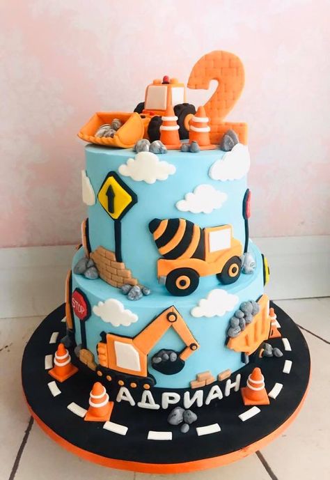 Construction Theme Cake Ideas, Escavatore Cake, Construction Cake Design, Kids Construction Cake, Construction Theme Birthday Cake, Construction Birthday Party Cakes, Construction Theme Cake, Construction Birthday Decorations, Birthday Cale