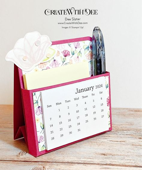 Easel Calendar Delightful Floral Designer Series Paper Easel Calendar Cards, How To Make A Calendar, Make An Easel, Easel Calendar, Calendar Cards, Post It Note Holders, Make A Calendar, Sticky Pads, Designer Paper