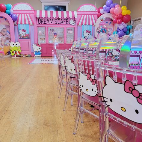 Hello Kitty Cafe Birthday Party, Hello Kitty Cafe Party, Hello Kitty Theme Birthday Party, Hello Kitty Theme Birthday, Sanrio Bday, Hello Kitty Backdrop, Sanrio Birthday, Sanrio Party, Sailor Moon Party