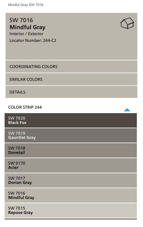 Sherwin Williams Color Strip. Eider White, Repose Gray and Mindful Gray Sherwin Williams Mindful Gray, Knitting Needles Sherwin Williams, Mindful Gray Sherwin Williams, Big Houses Interior, Honey House, Eider White, Interior Paint Colors For Living Room, Warm Grey Paint Colors, Warm Gray Paint