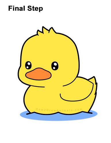 How to Draw a Duck (Cartoon) VIDEO ... Rubber Duck Drawing Simple, Cute Rubber Duck Drawing, Draw Rubber Duck, How To Draw A Cute Duck, Cute Duck Stickers, Duck Drawing Simple, Duck Cute Drawing, How To Draw A Duck, Cartoon Duck Drawing