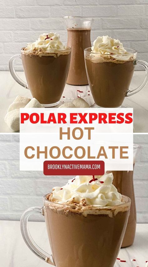 Polar Express Cocoa, Chocolate Punch Recipe, Movie Night Treats Ideas, Disneyland Hot Chocolate Recipe, Homemade Hot Chocolate Sweetened Condensed Milk, Polar Express Dinner Movie Night, Hot Chocolate Packet Recipes, The Polar Express Hot Chocolate, Polar Express Hot Cocoa