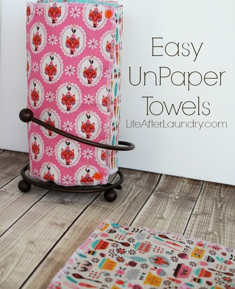 Cloth Paper Towels, Diy Towels, Reusable Paper Towels, Unpaper Towels, Sew Ins, Towel Pattern, Paper Towels, Sewing Projects For Beginners, Easy Sewing Projects