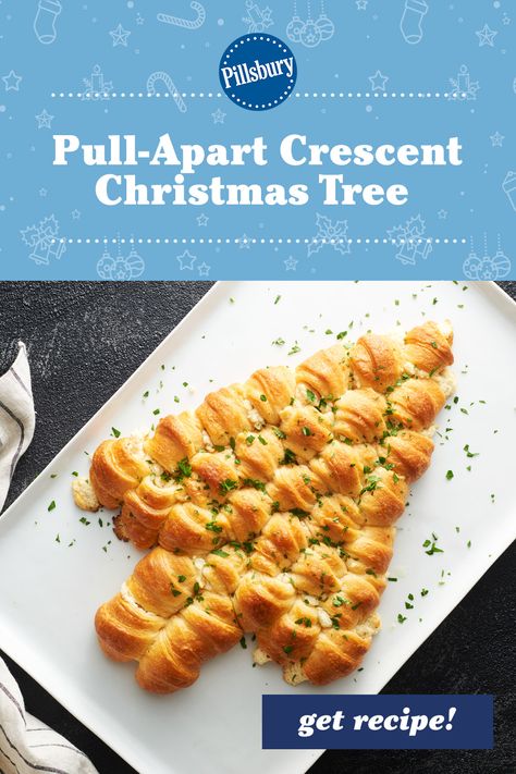 Pull Apart Christmas Tree Bread Pillsbury, String Cheese Crescent Roll Christmas Tree, Christmas Tree Pillsbury Dough, Tree Bread Appetizer, Holiday Appetizers Cresent Rolls, Christmas Tree Rolls With Cheese, Cresent Roll Recipes Appetizers Appetizer Ideas, Pillsbury Christmas Tree Appetizer, Crescent Pull Apart Tree