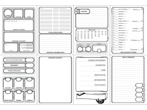 Foldable Character Sheet EDITED - Album on Imgur Dnd Npc Sheet, Dnd Character Sheet Template Free, Fantasy Playground, Dnd Printables, Character Information, Dnd Table, Dnd 5, Dnd Diy, Dnd Npc