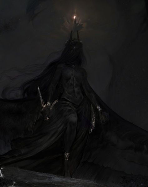 Woman Villain Art, Evil Goddess Art, Darkness Personified, Dark Elves Aesthetic, Dark Goddess Art, Night Warrior, Dark Queen, 다크 판타지, Fantasy Story