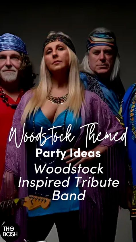 Get ready to celebrate the spirit of peace, love, and rock 'n' roll in true Woodstock style!☮️Find Woodstock themed party ideas like booking a Woodstock Tribute Band by clicking here! 🎉 #thebash #Woodstockthemedparty #Woodstockaesthetic #Woodstockoutfits #Woodstockfashion #hippieparty #hippietheme #hippie #tiedyeparty #tiedyetheme #themedparty #groovypartyideas #groovytheme #70sparty #80sparty #peaceparty #peaceandloveparty #vintageparty #vintagetheme #vintagehippie #hippieaesthetic #Woodstock Woodstock Fashion, Tie Dye Party, Hippie Party, 1960s Music, Hippie Aesthetic, 60s Music, 80s Party, Vintage Hippie, Vintage Party