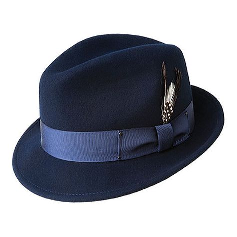 Men's Bailey of Hollywood Tino 7001 - Navy Hats Mens Fedora Hat, Bailey Hats, America Hat, Trilby Fedora, Mens Fedora, Mens Hats Fashion, Fedora Hat Men, Mens Hats, Navy Hats