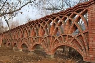 Natural Fence, Living Fence, Brick Arch, Brick Art, Brick Construction, Brick Fence, Timber Fencing, White Fence, Front Yard Fence